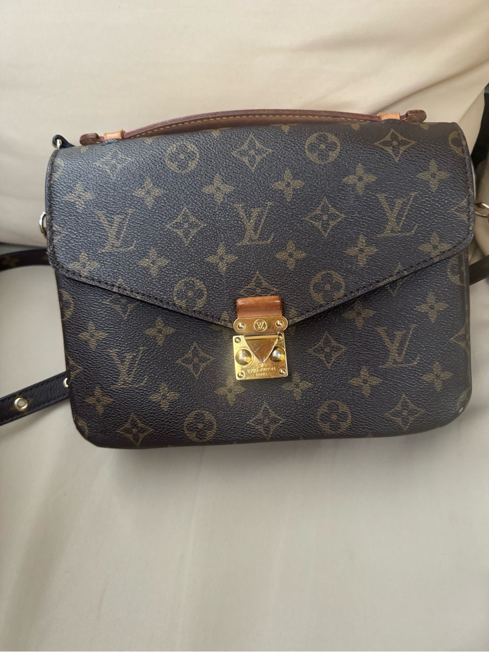 Louis Vuitton Monogram Crossbody Bag in Brown and Gold